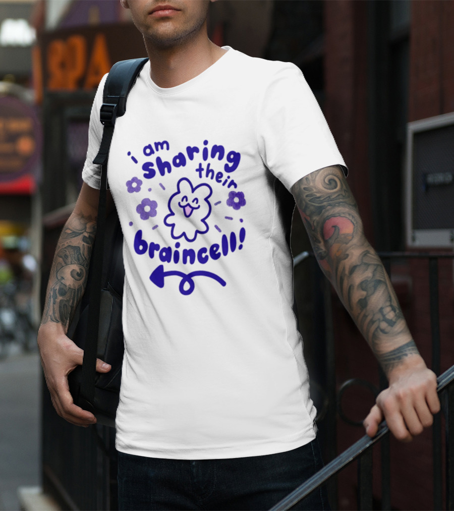 I Am Sharing Their Braincell Playful Character With Flowers And Arrow T-Shirt