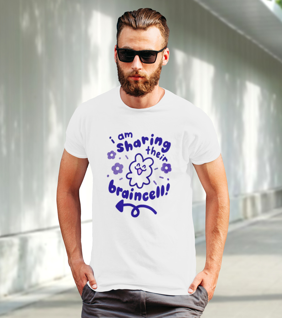 I Am Sharing Their Braincell Playful Character With Flowers And Arrow T-Shirt