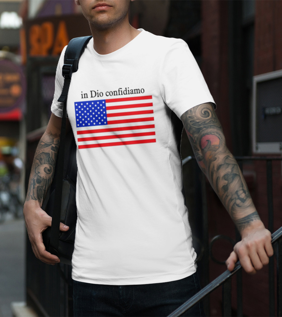 Eric Adams Wearing In Dio Confidiamo T-Shirt