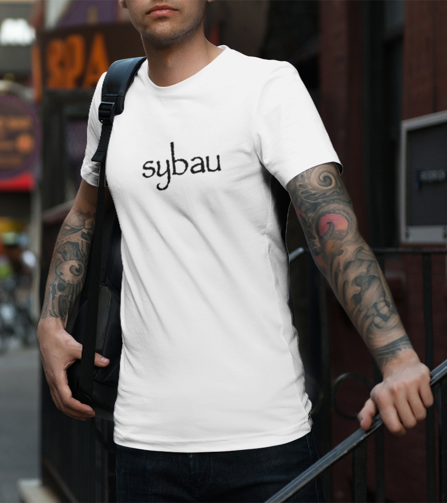 Ethan Muth Sybau Minimalist Typographic Style T-Shirt