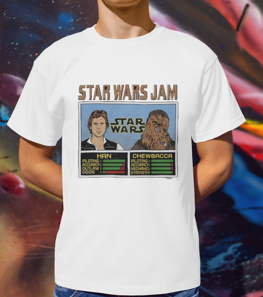 Star Wars Jam Han Chewbacca Piloting Accuracy Outlaw Strength T-Shirt