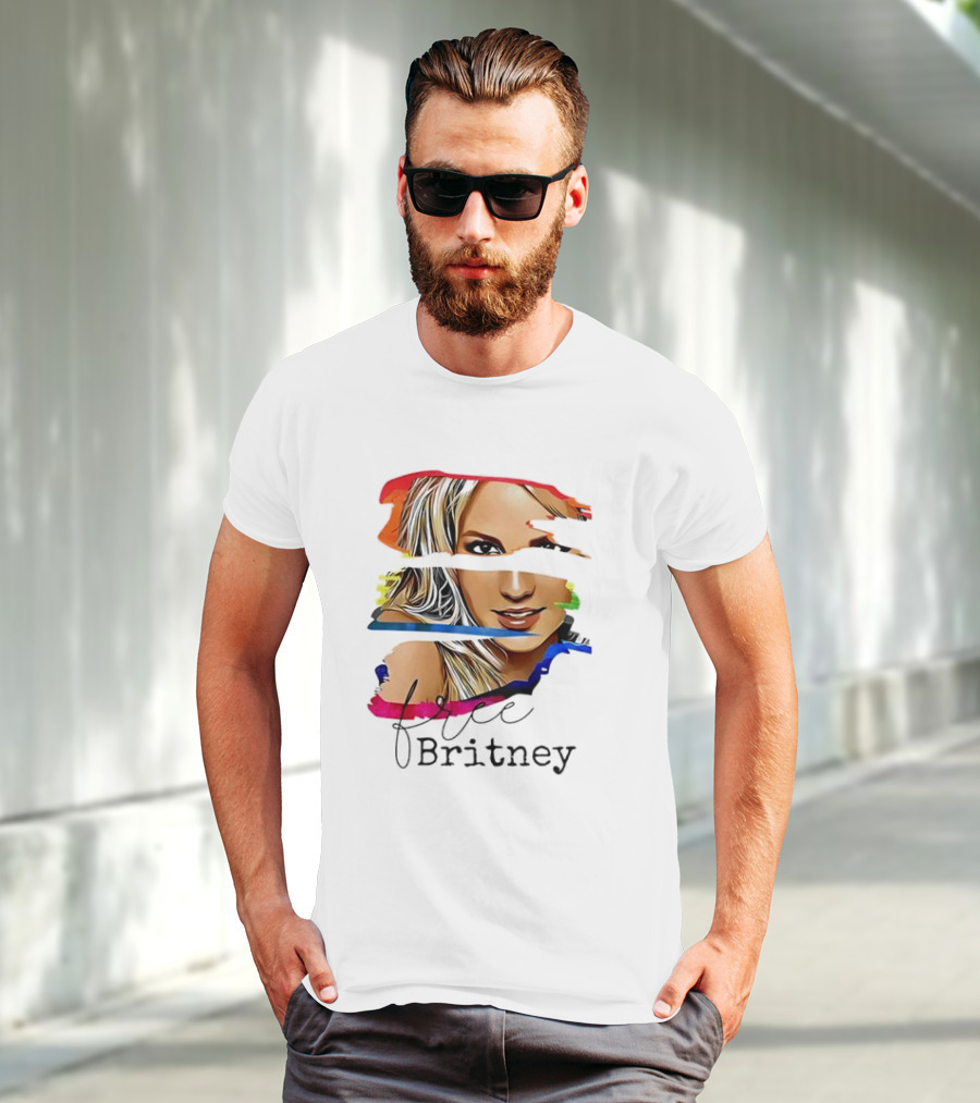 "Free Britney Spears Colorful Streak Portrait" T-Shirt