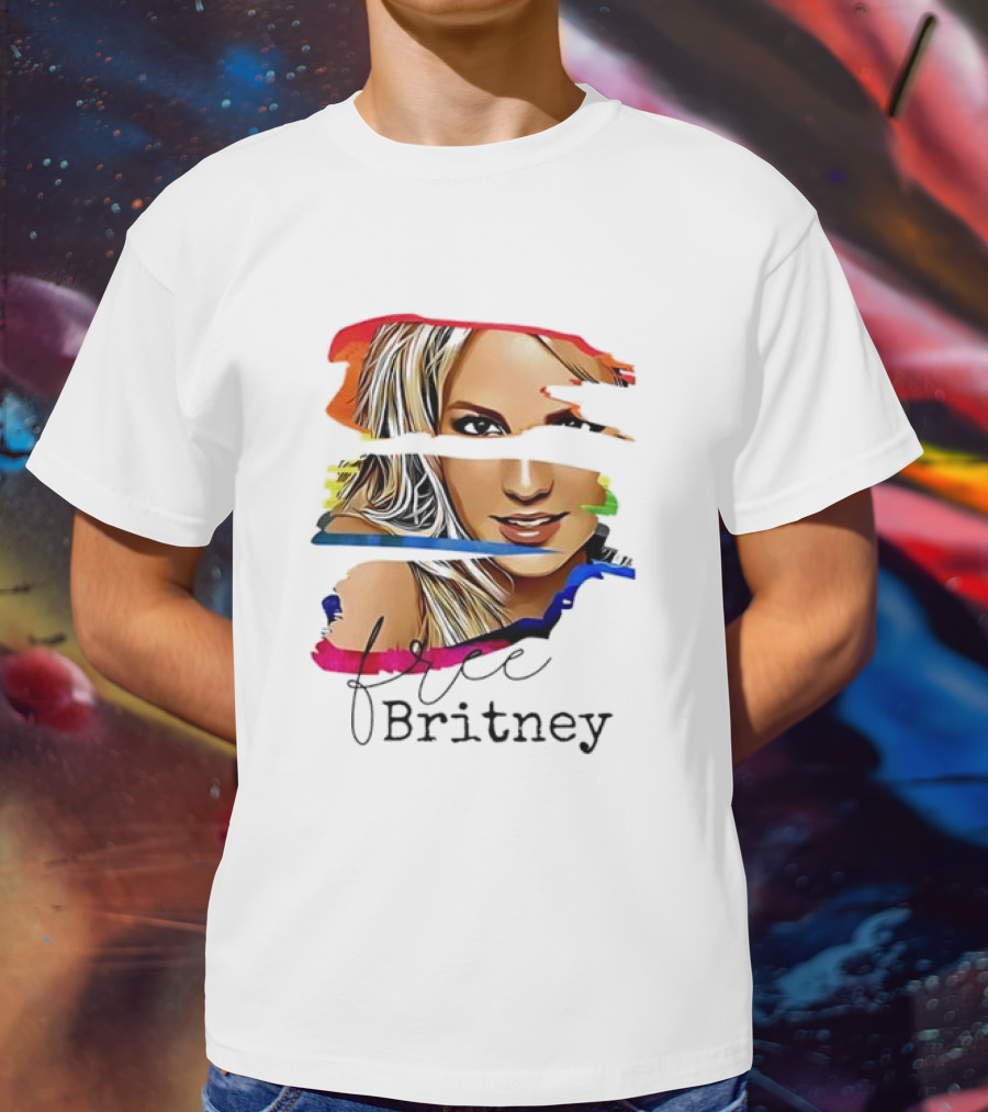 "Free Britney Spears Colorful Streak Portrait" T-Shirt