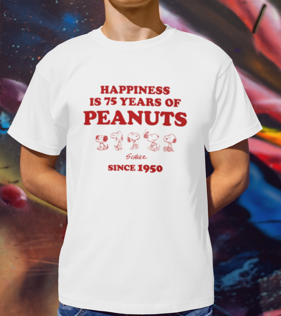 Happiness Is 75 Years Of Peanuts Characters Together Since 1950 T-Shirt