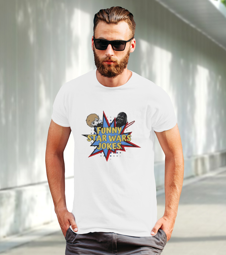 Funny Star Wars Jokes Comic Style With Iconic Characters T-Shirt