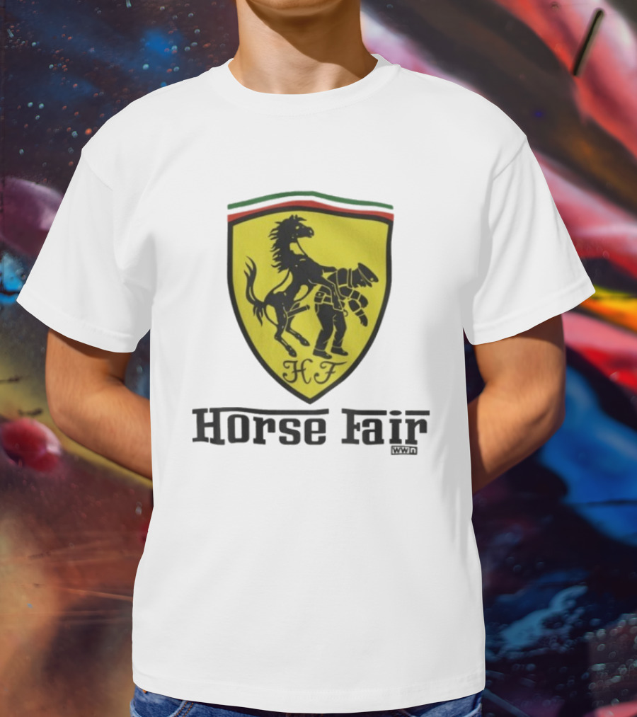 Horse Fair Waterford Whispers HF Shield With Horse And Man T-Shirt