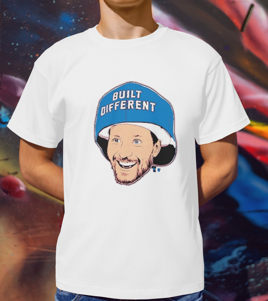 Gabriel Landeskog Built Different Blue Helmet Illustration T-Shirt