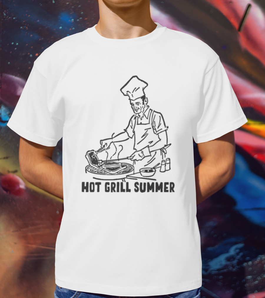 Hot Grill Summer Chef Grilling Cookout Vibes T-Shirt