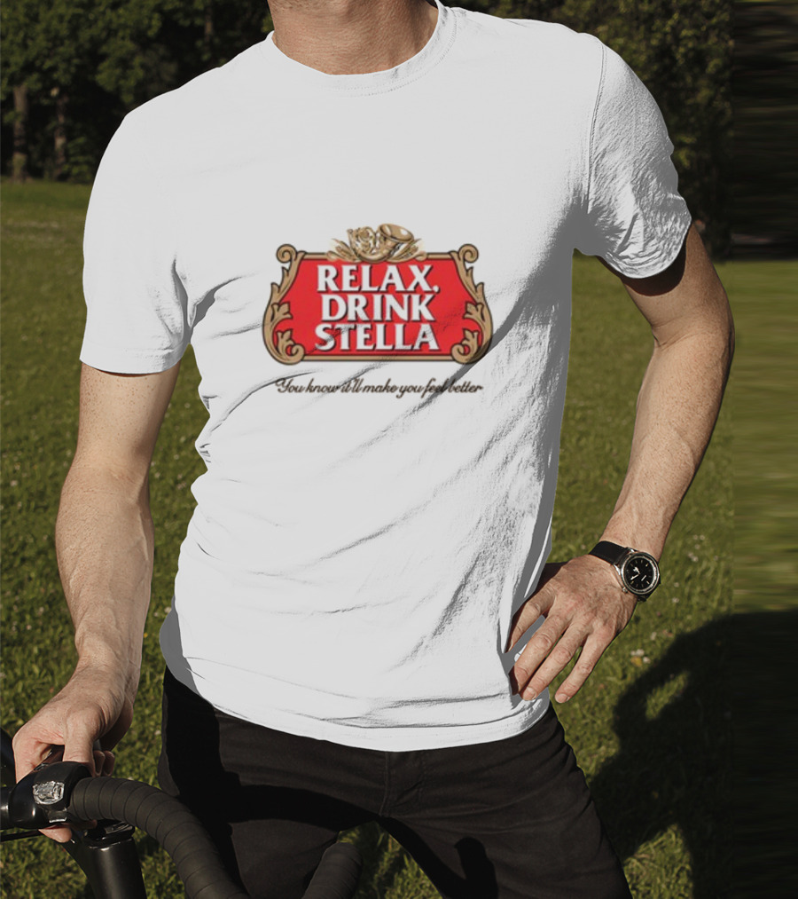Houseofharry Relax Drink Stella Belgian Beer Inspired Crest T-Shirt