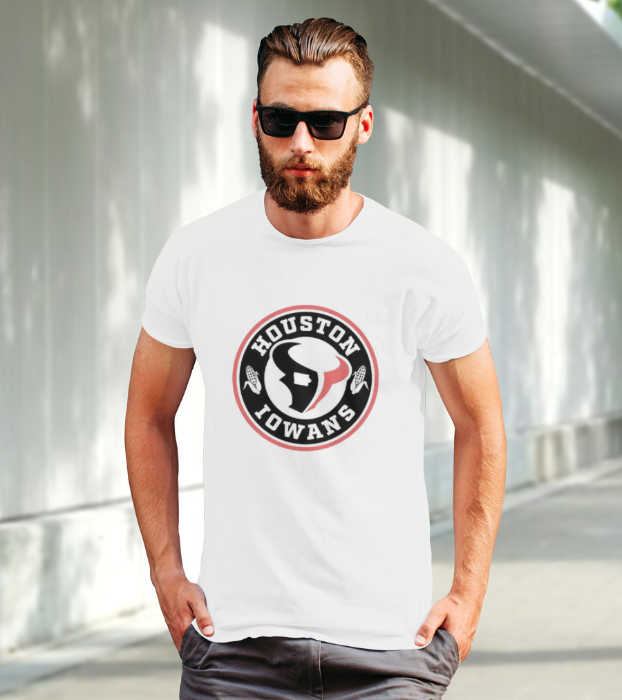 Houston Iowans Texan-Inspired Corn And Lone Star Imagery T-Shirt