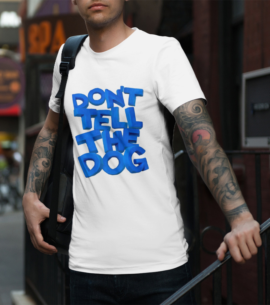 James Marriott Don't Tell The Dog Blue Text White Album T-Shirt