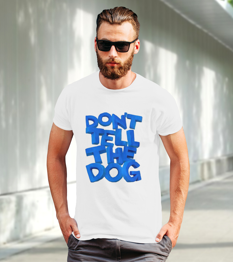 James Marriott Don't Tell The Dog Blue Text White Album T-Shirt