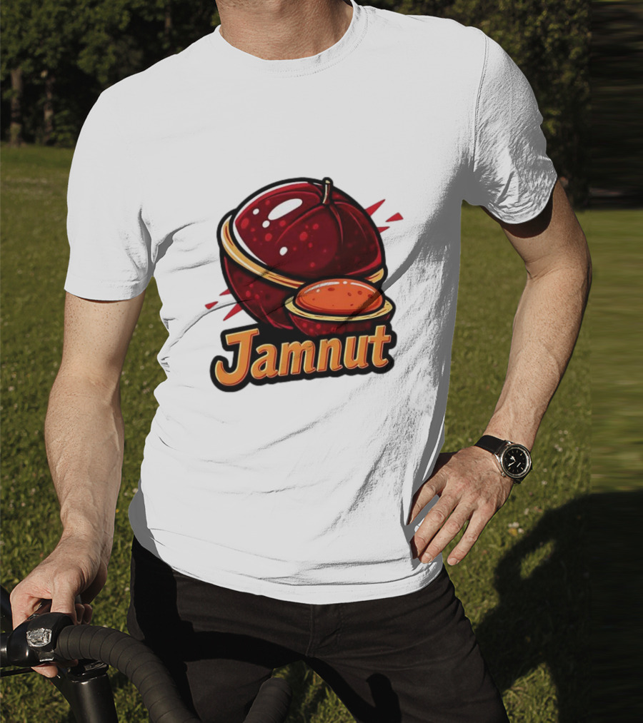 Jamnut Bold Fruit Style Text And Iconic Split Shell Nut T-Shirt