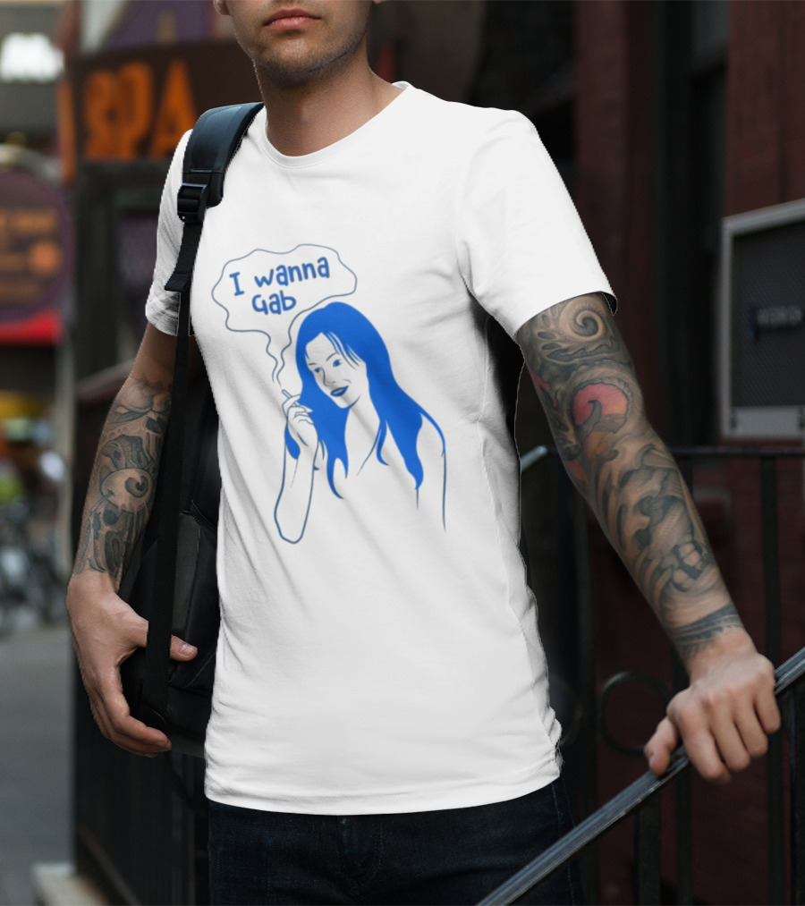 I Wanna Gab Cigarettes Blue Smoking Graphic T-Shirt