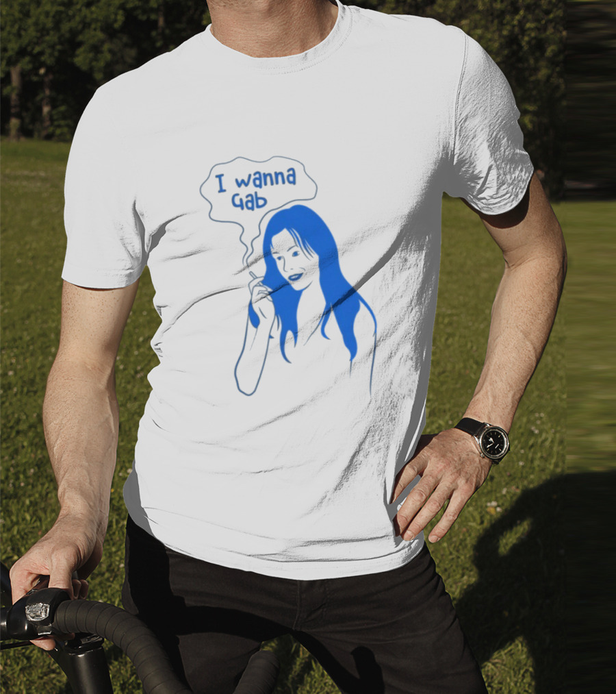 I Wanna Gab Cigarettes Blue Smoking Graphic T-Shirt
