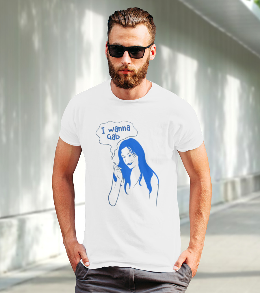 I Wanna Gab Cigarettes Blue Smoking Graphic T-Shirt
