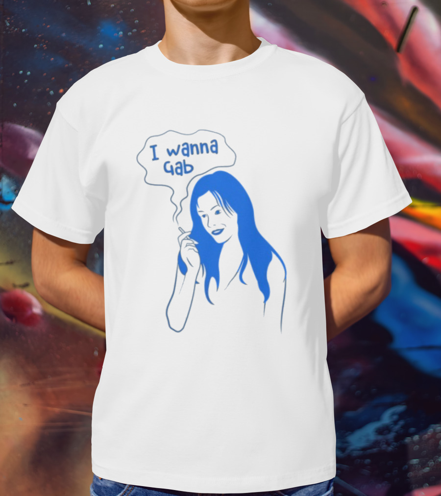 I Wanna Gab Cigarettes Blue Smoking Graphic T-Shirt