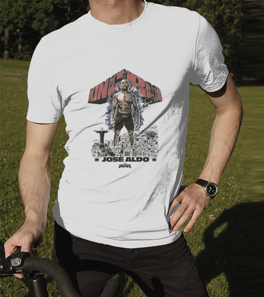 Jose Aldo King Of Rio Full Violence Fighter Statue Cityscape T-Shirt
