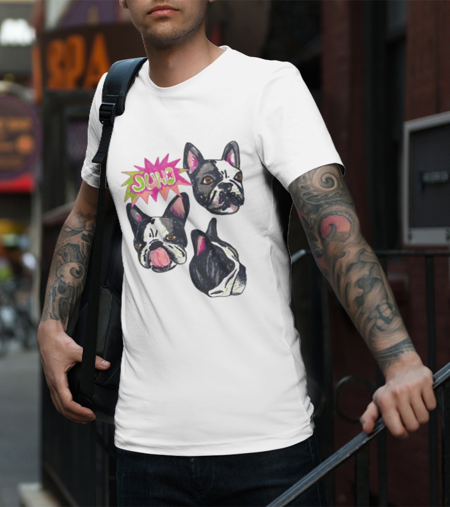 Kel Lauren Remi Wolf Juno Dog Faces Colorful Design T-Shirt