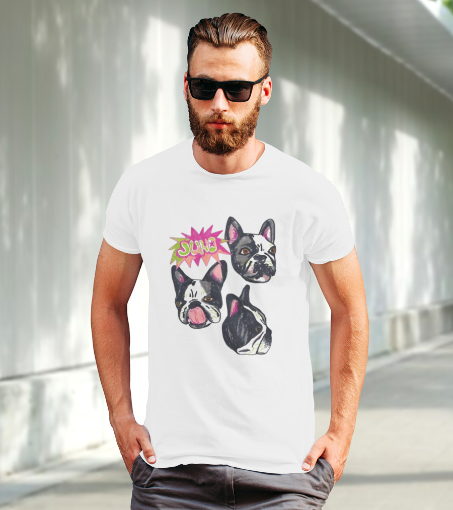 Kel Lauren Remi Wolf Juno Dog Faces Colorful Design T-Shirt