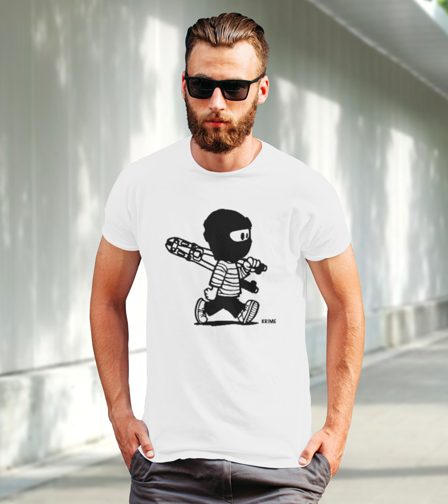 Krime Calvin Graffiti Comic Style Mischief Artwork T-Shirt