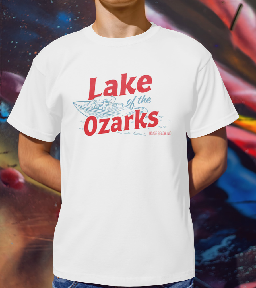 Lake Of The Ozarks Osage Beach MO Retro Boat Illustration T-Shirt