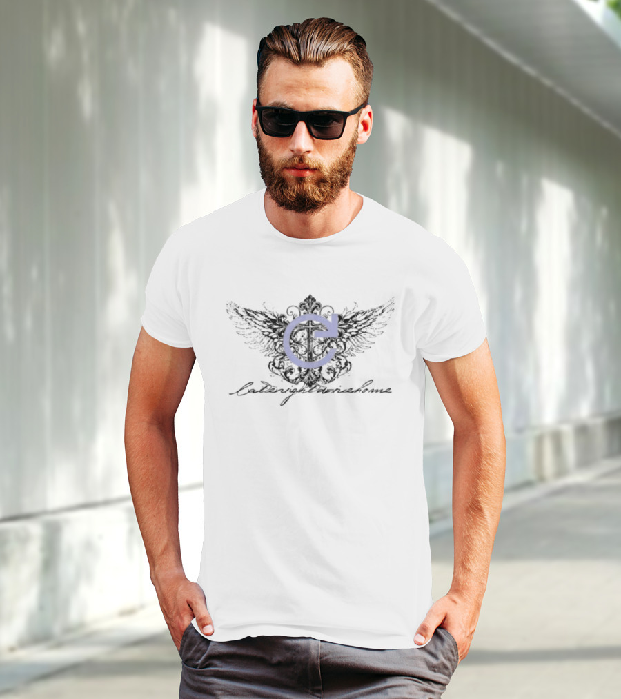 Latenightdrivehome Winged Arrow Blue Circular Arrow Emblem T-Shirt