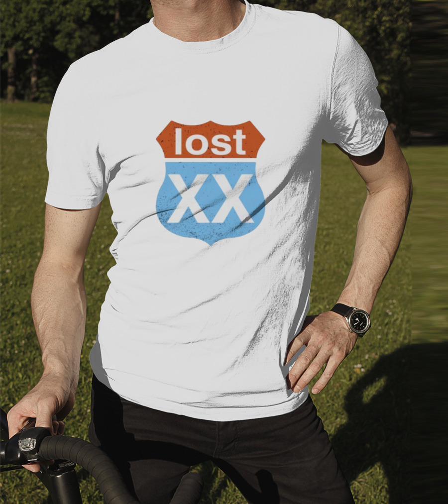 Lost XX Route Shield Mgk Wearing T-Shirt