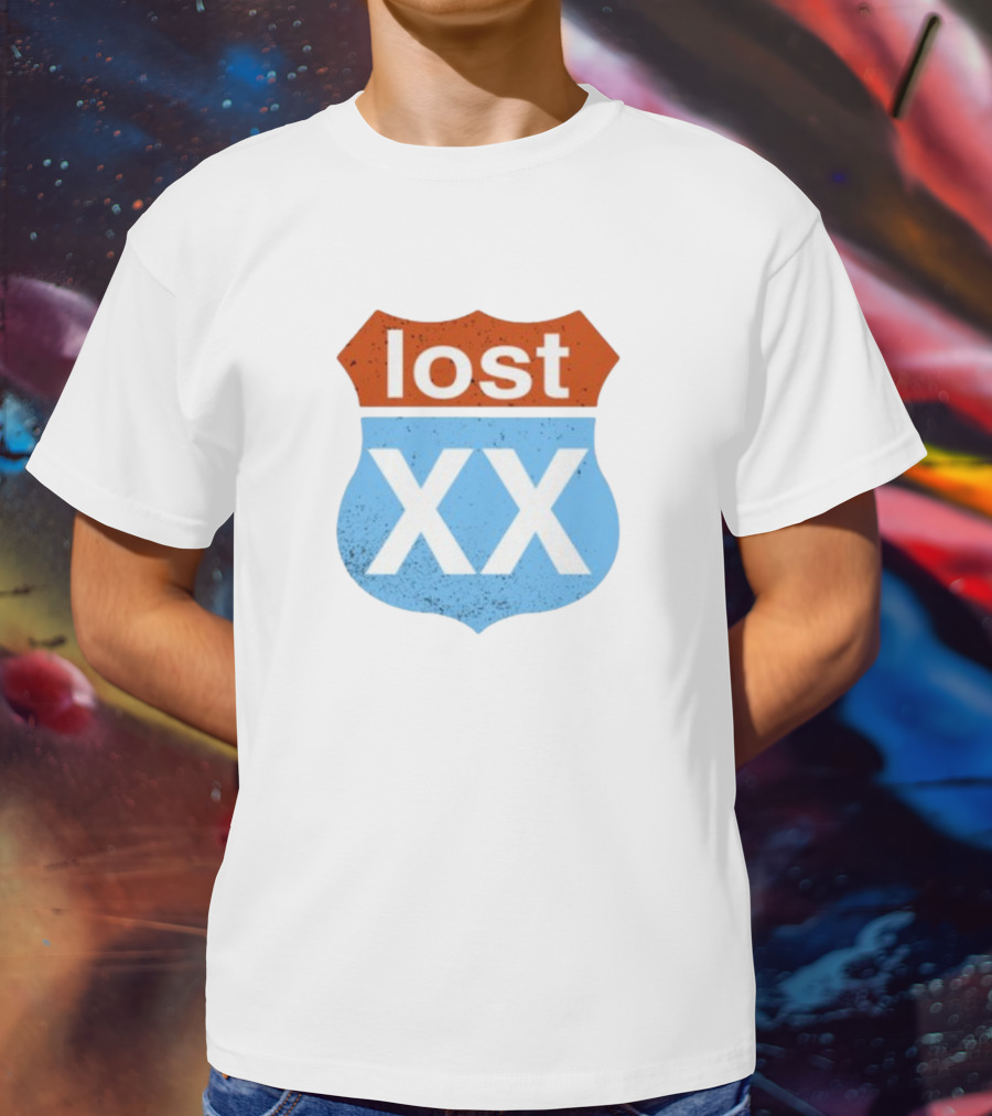 Lost XX Route Shield Mgk Wearing T-Shirt