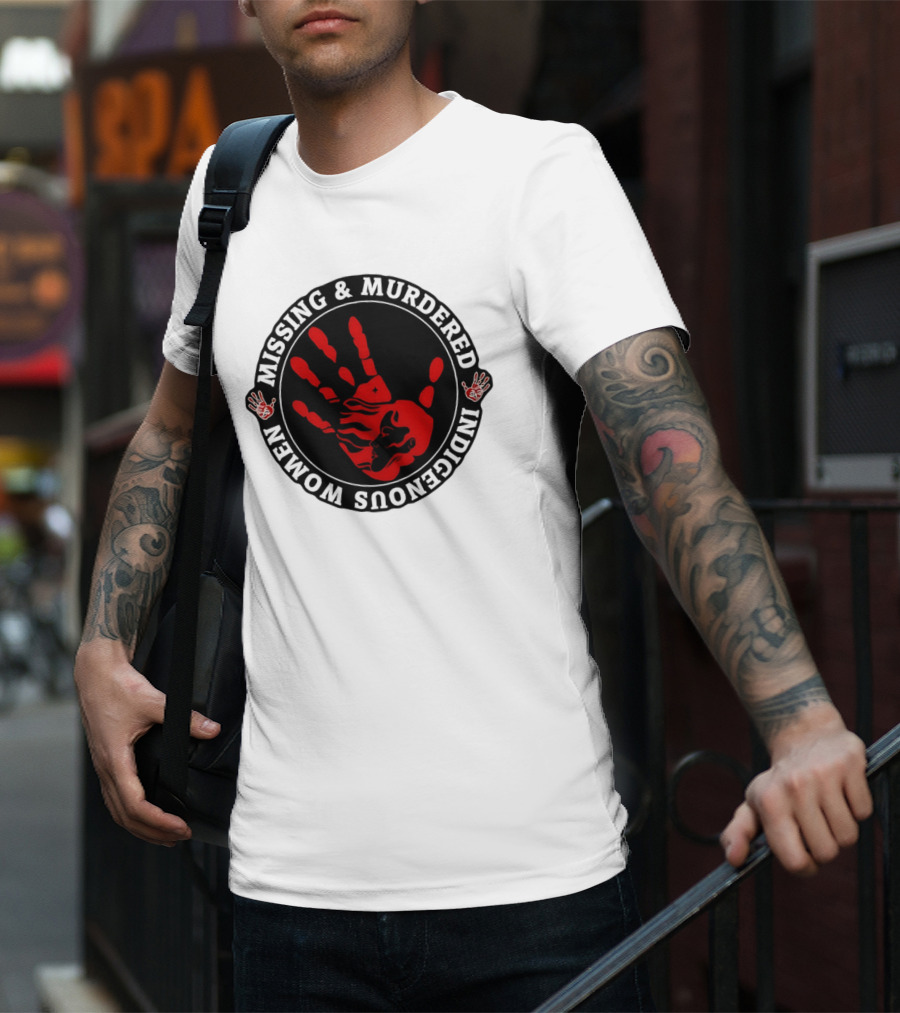 Missing Murdered Indigenous Women Red Handprint Symbol T-Shirt