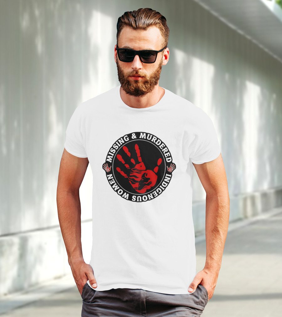Missing Murdered Indigenous Women Red Handprint Symbol T-Shirt
