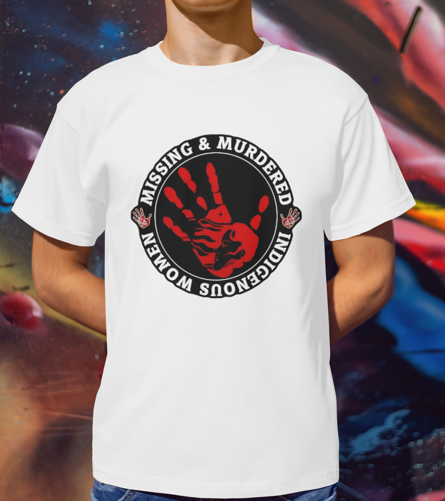 Missing Murdered Indigenous Women Red Handprint Symbol T-Shirt