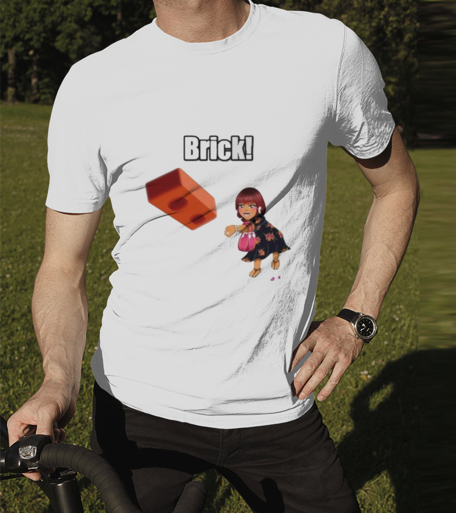"Brick! Lushious Massacr Character With Red Brick" T-Shirt