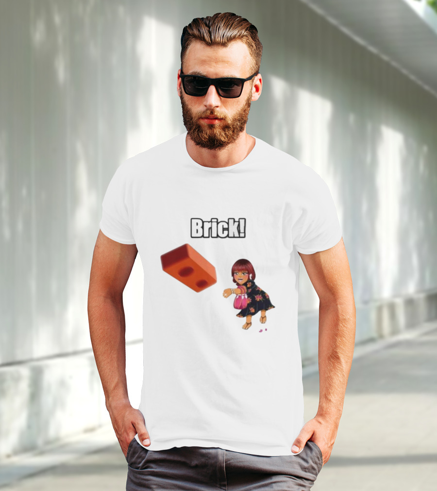 "Brick! Lushious Massacr Character With Red Brick" T-Shirt