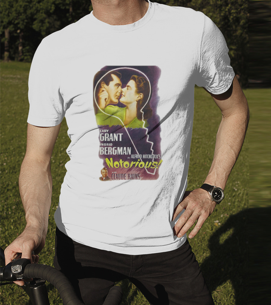 Cary Grant Ingrid Bergman In Alfred Hitchcock's Notorious With Claude Rains T-Shirt