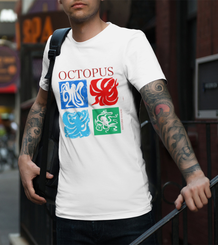 Octopus NewtonFaulkner Four Colored Abstract Squares T-Shirt