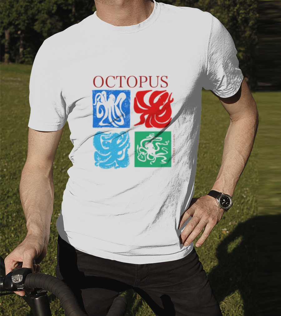 Octopus NewtonFaulkner Four Colored Abstract Squares T-Shirt