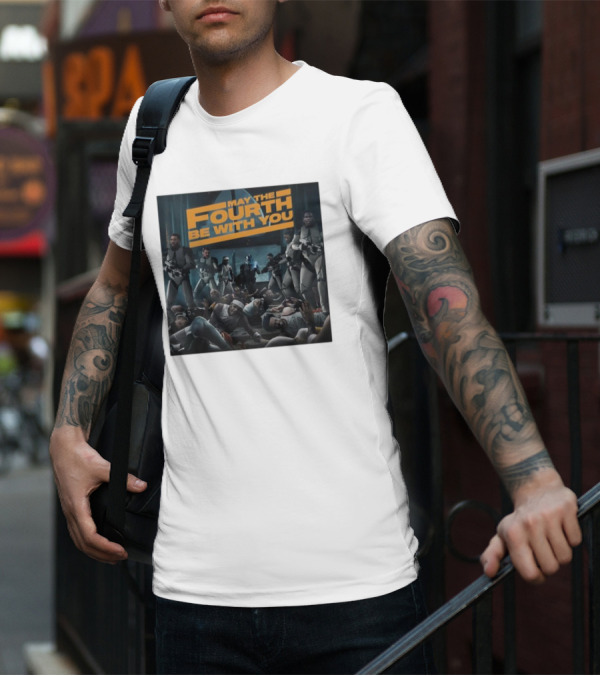 May The Fourth Be With You Basketball Players And Stormtroopers Scene T-Shirt