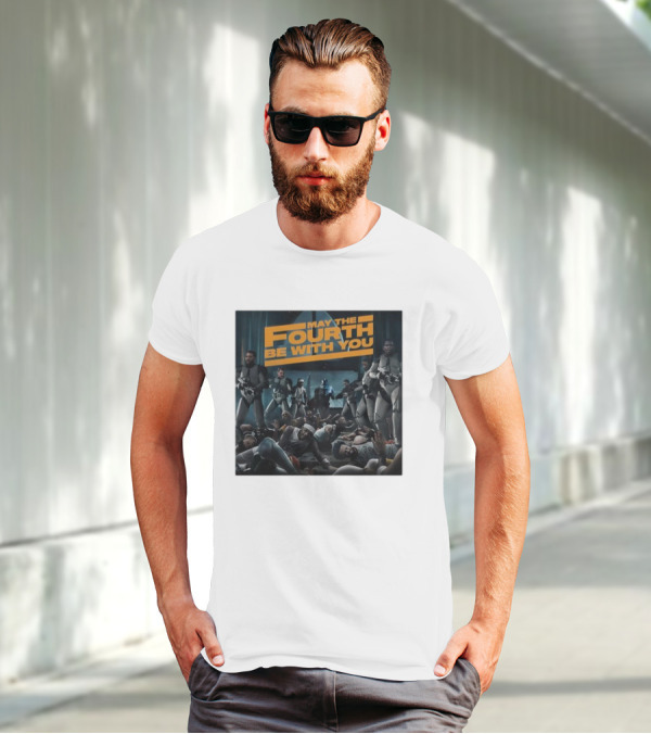 May The Fourth Be With You Basketball Players And Stormtroopers Scene T-Shirt