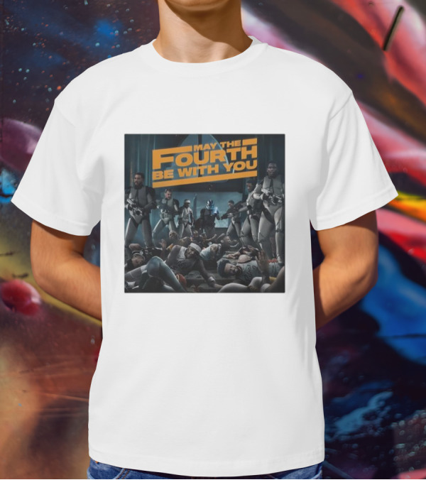 May The Fourth Be With You Basketball Players And Stormtroopers Scene T-Shirt