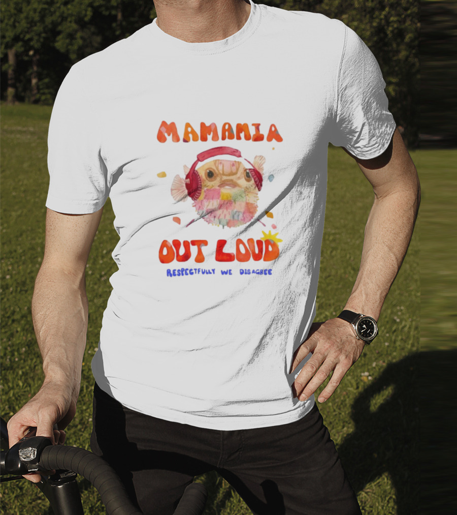 MAMAMIA Out Loud Rediscover The Disguise Pufferfish Headphones T-Shirt