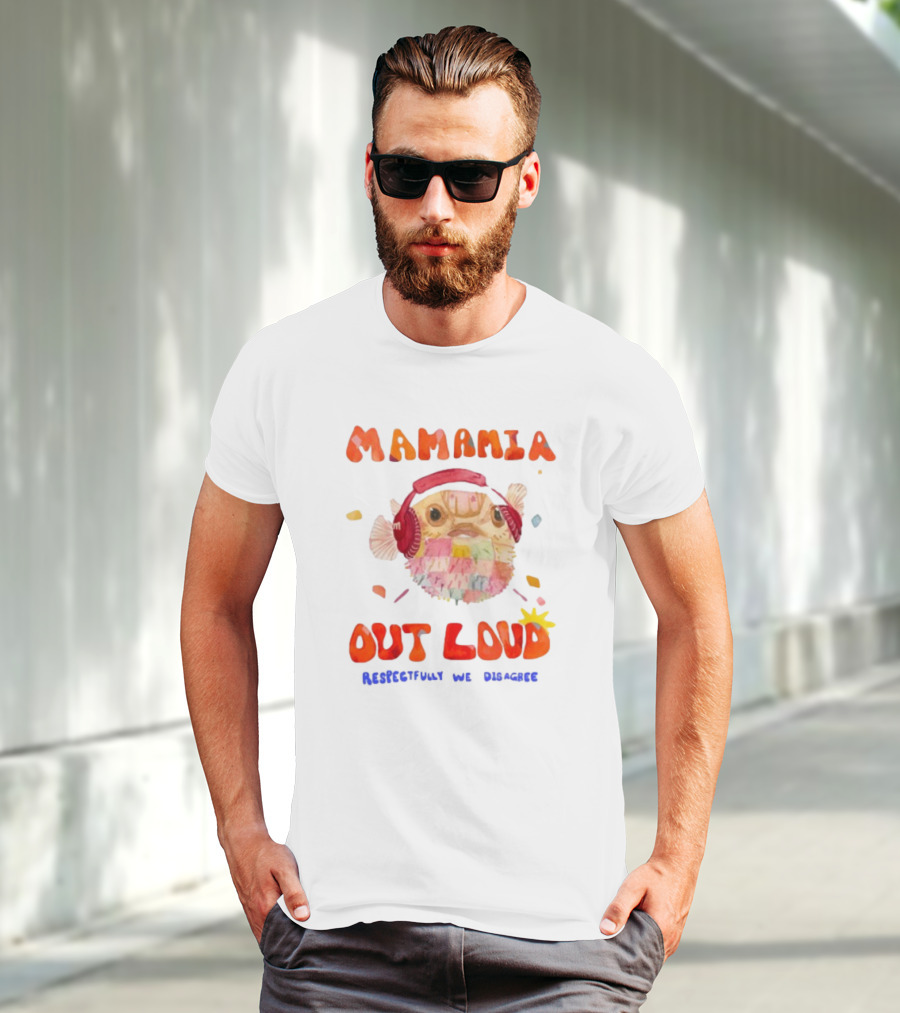 MAMAMIA Out Loud Rediscover The Disguise Pufferfish Headphones T-Shirt