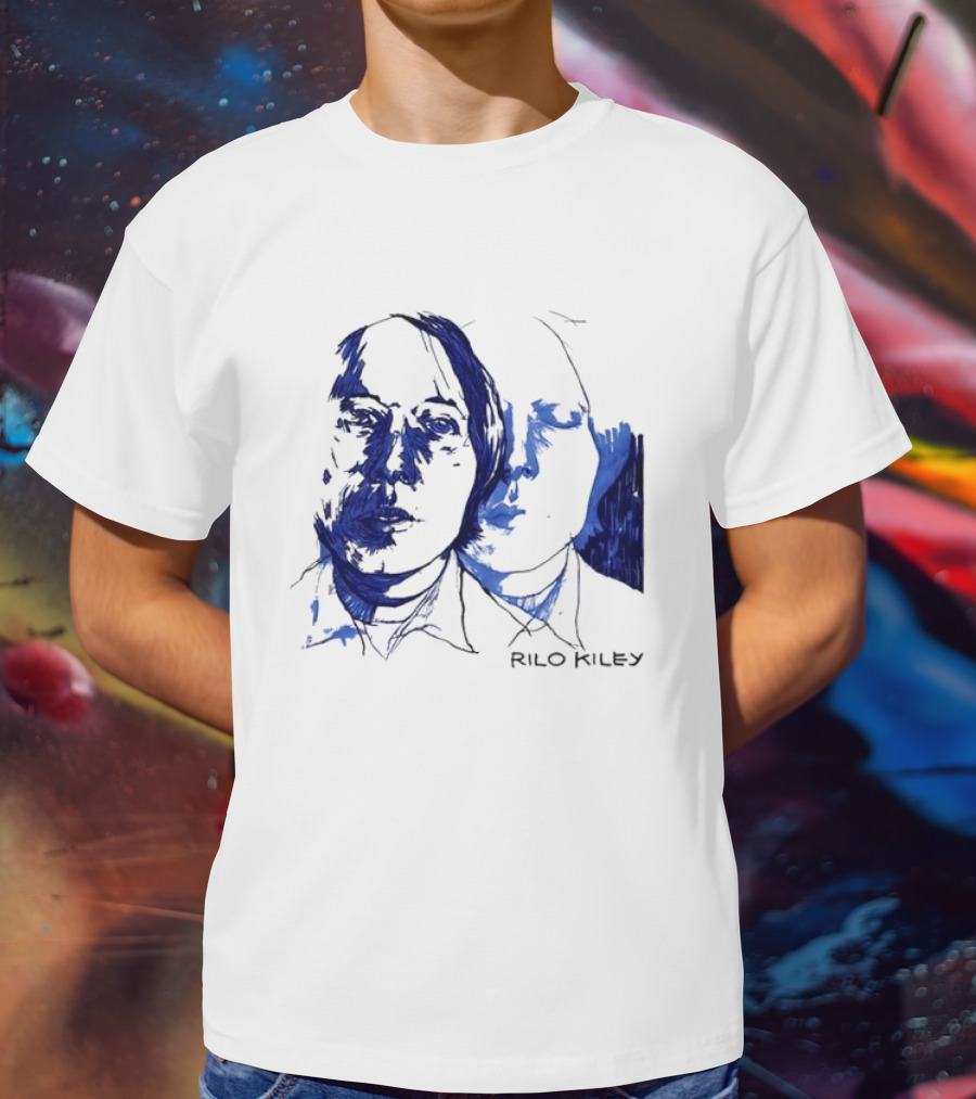 Rilo Kiley Execution Blue Sketch Faces T-Shirt