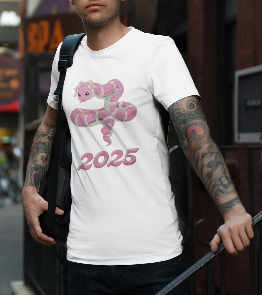Peggy Goods Cute Pink Snake 2025 T-Shirt