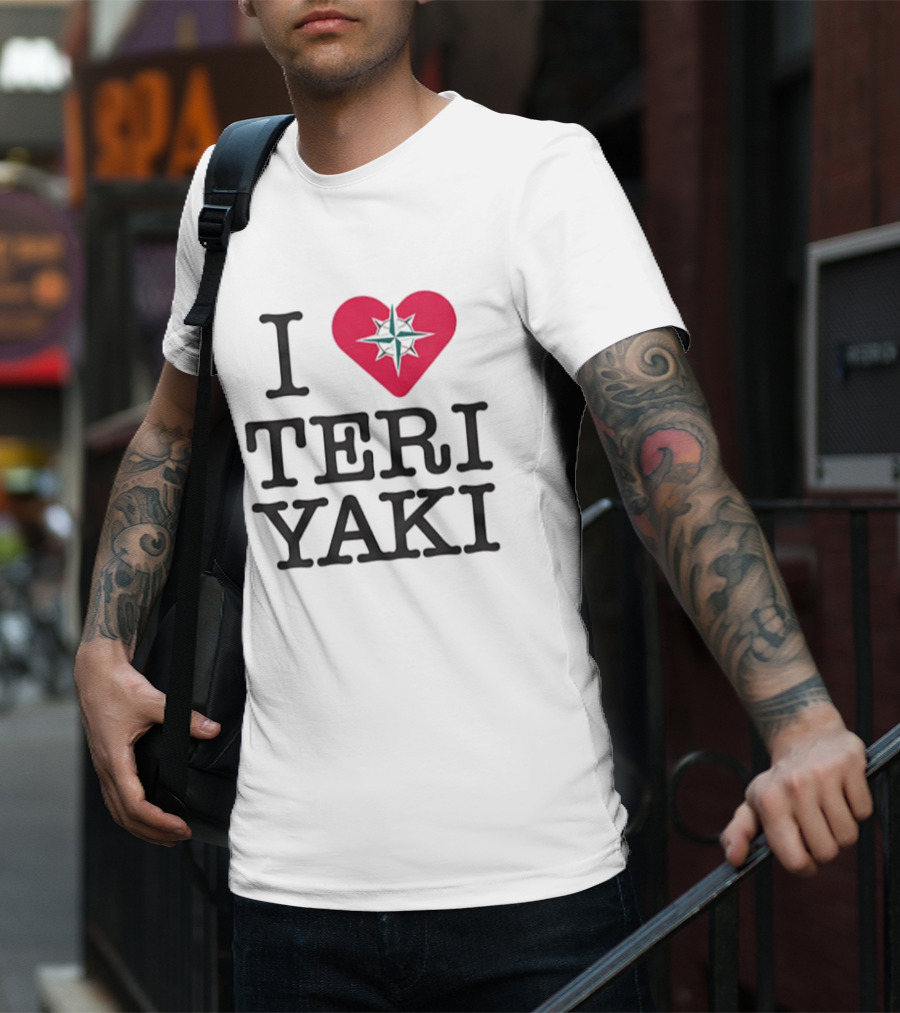 Seattle Mariners I Love Teriyaki Heart Mariners Symbol T-Shirt