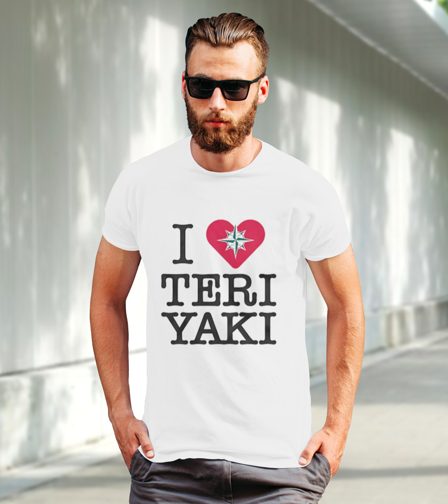 Seattle Mariners I Love Teriyaki Heart Mariners Symbol T-Shirt