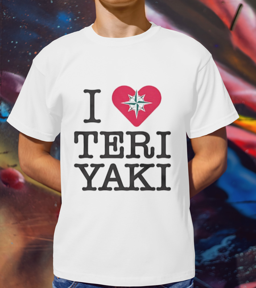 Seattle Mariners I Love Teriyaki Heart Mariners Symbol T-Shirt
