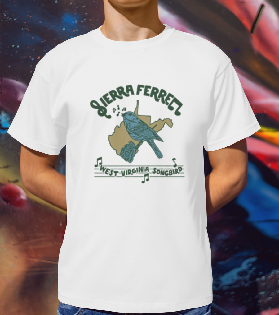 Sierra Ferrell West Virginia Songbird Music Notes Rose State Outline T-Shirt