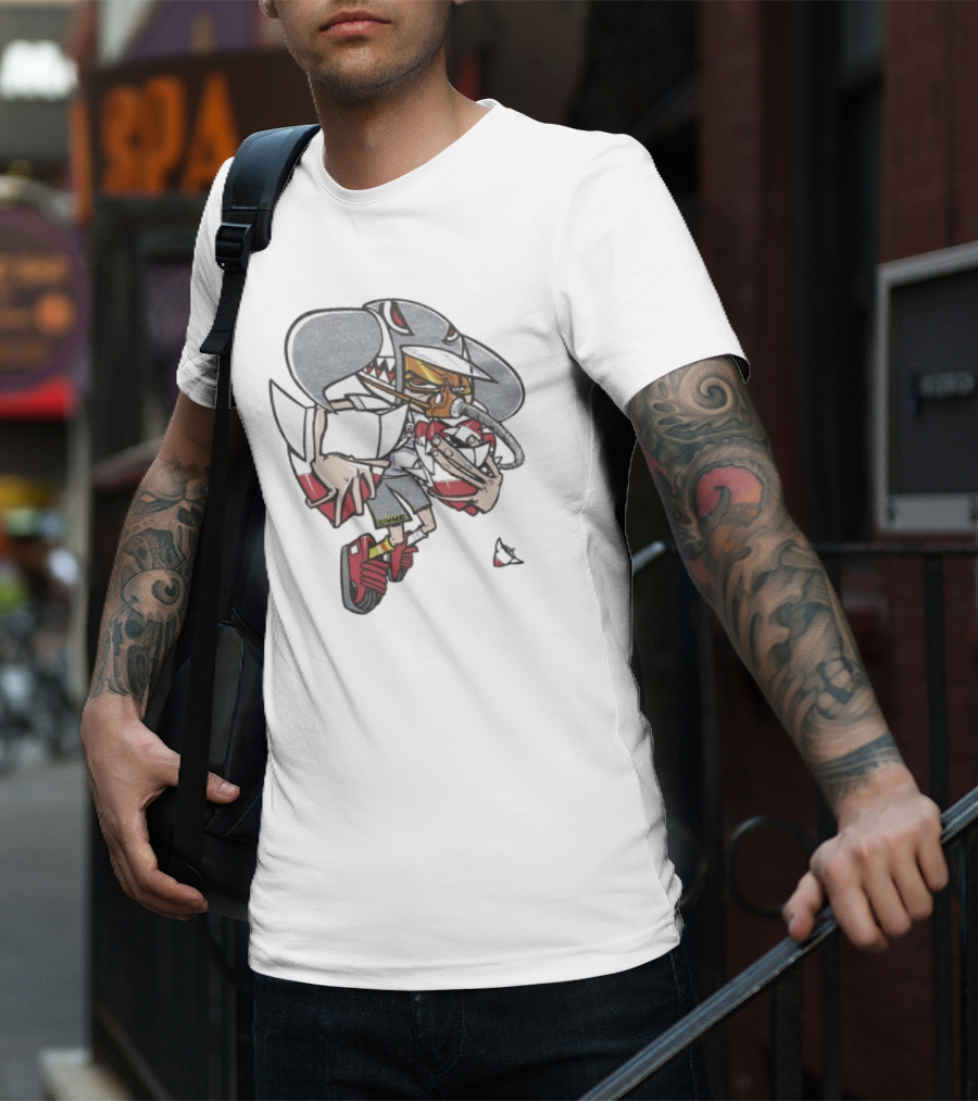 Gimme Project Shark Character With Red Sneaker And Hose T-Shirt