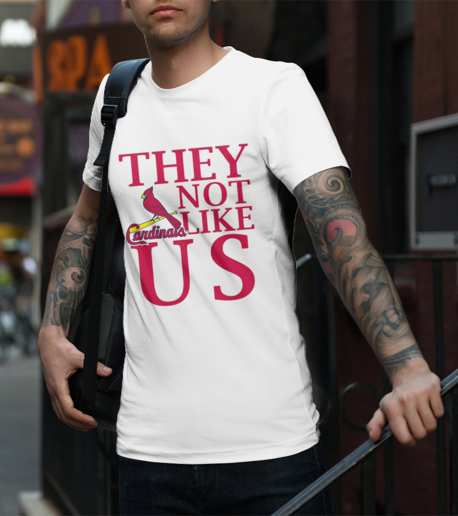 St. Louis Cardinals They Not Like Us Bird On Bat T-Shirt